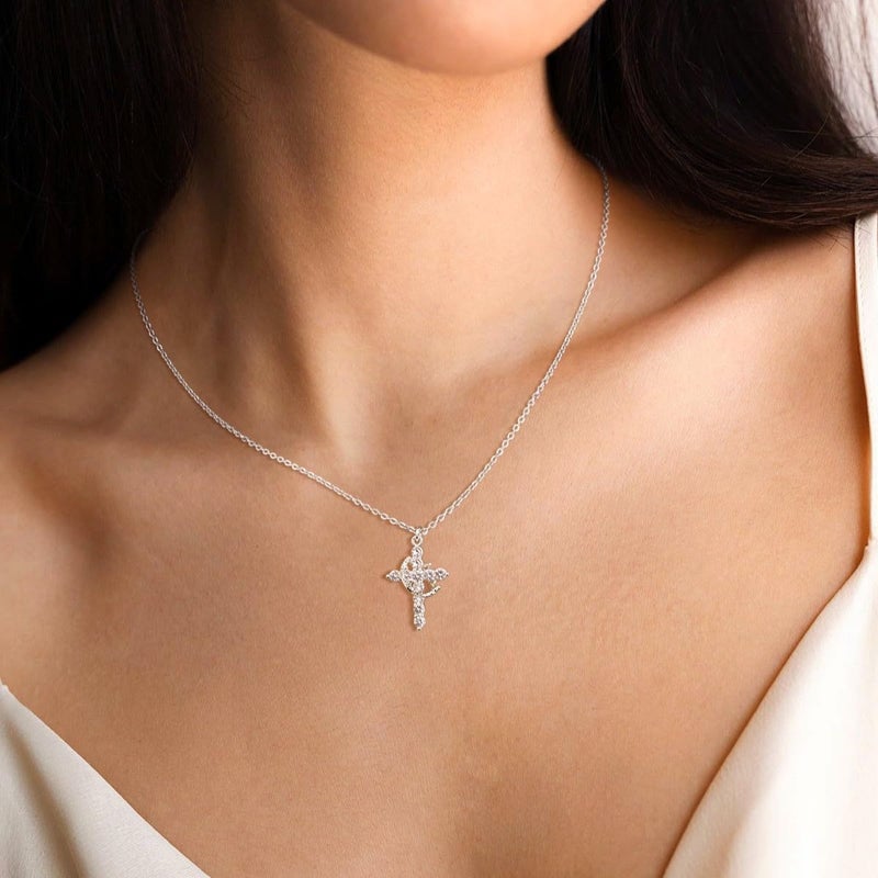 Robaice Upgraded Crown Cross Necklace for Women, 14K Gold Plated Crown Cross Pendant Necklace, Non-Tarnish Faith Jewelry for Women, Christian Religious Gifts for Her - Image 3